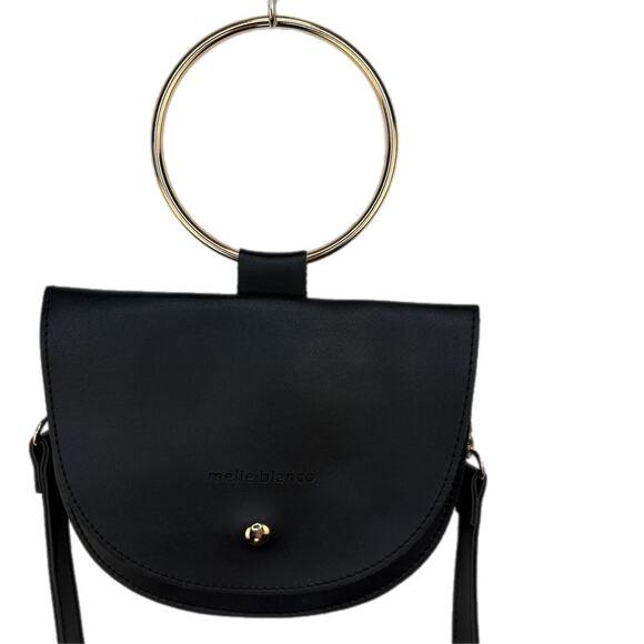 Melie Bianco Felix Ring Black Vegan Leather Crossbody - Picture 4 of 12